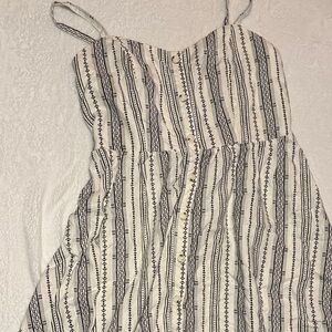 Old Navy Black and White linen style button up dress
